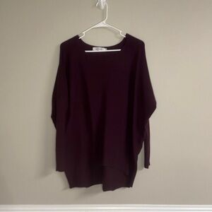 Anrabess Purple Sweater Dolman Sleeve Medium Shirt